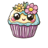Kawaii Muffin with Flowers