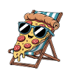Fun relaxed pizza in summer