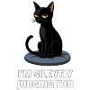 I’m Just Judging You – Sarcastic Black Cat Design