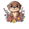 Otter with flower meadow