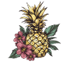 Pineapple with flowers