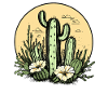 Cactus with flower moon