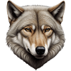 Majestic Wolf Head Illustration