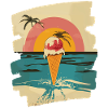 cream and cream scoop summer sunset