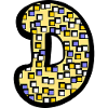 Letter D with character