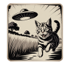 Cat and UFO Adventure Drawing