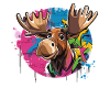 Moose with graffiti charm