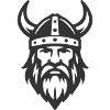Nordic viking logo. Norse warrior icon