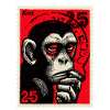 Singe cool sur timbre-poste