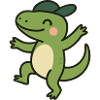 Gecko Echse Tanzen Streetdance
