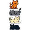 Pixel-Katzenbande – Viermal Flausch