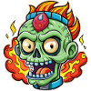 Flame Skull Punk Zombie