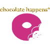 Pink donut with chocolate accent