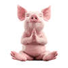 Meditating Lucky Pig Relaxation Zen