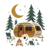 Nighttime Camping Scene Design