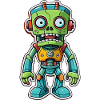 Funny Robot Zombie Cartoon