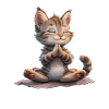 Chat Méditer Zen Relaxation Yoga