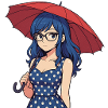 Eine junge Frau mit Regenschirm