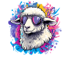 Cool sheep with sunglasses