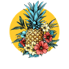 Pineapple with flowers