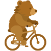 Cheerful Bear on Bicycle – Playful Animal Design