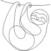 One Line Drawing - Sloth