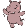 Nilpferd Flusspferd Tanzen Dance