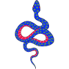 Blue and Red Flowering Snake