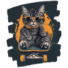 Chat sur skateboard
