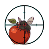 Fliege Apfel Fadenkreuz