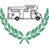 Camper in laurel wreath white design
