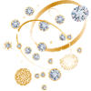 Diamond constellation in golden strips