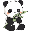 Cute Kawaii Panda with Bamboo
