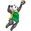 Panda Volleyball Player Volleyball
