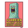 Screaming monolit with annoyed saying