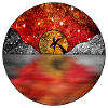 Cosmic Exotic Sunset Scene