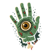 Zombiehand mit Auge