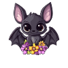 Bat with flowers