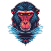 Singe mandrill dans l’eau