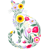 Silhouette Chat Floral Femmes