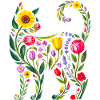 Silhouette Chat Floral Femmes