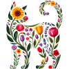 Women's Floral Cat Silhouette