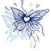 Herz-Schmetterling – Magisches Linienkunst-Design