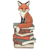 Fuchs auf Bücherstapel