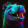 Neon Punk LSD Hippo
