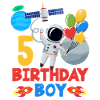 Astronaut Birthday Boy 5 Years