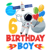 Adventurous 6th Birthday Boy Space
