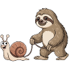 Sloth and snail