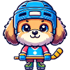 Hockey Bolonka Player Cartoon