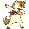 Dabbing Licorne avec Licorne Rose